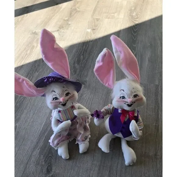 2009 Annalee Mr & Mrs Easter Bunny Rabbit Plush - Picture 14 of 16